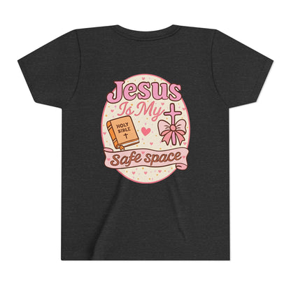 Youth Tee — "Jesus Is My Safe Space" Christian Kids T-Shirt