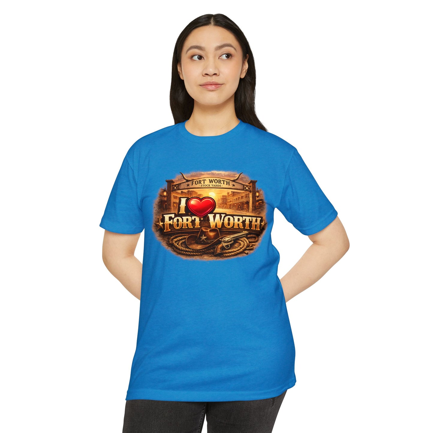 I  Fort Worth Graphic T-Shirt — Vintage Texas City Souvenir Tee