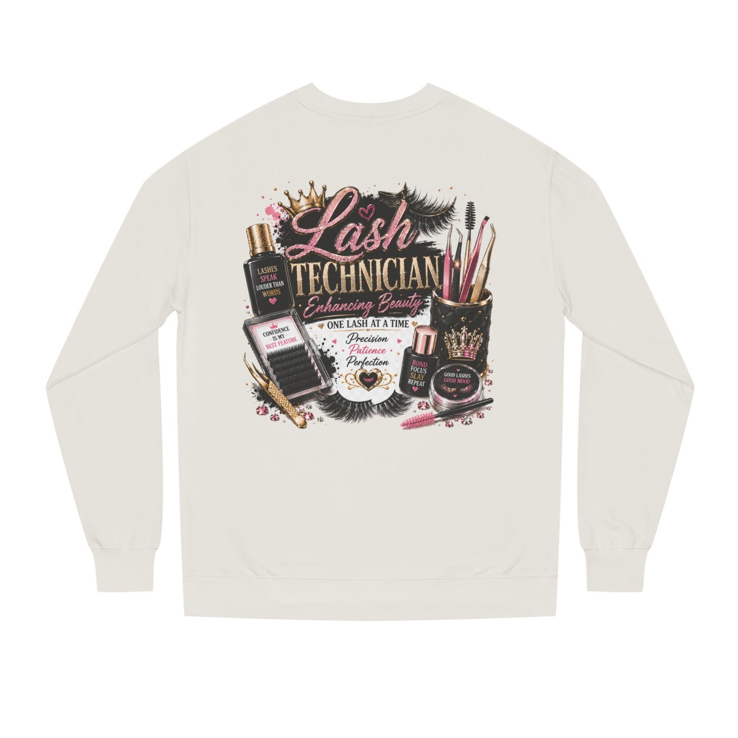 Lash Technician Crewneck Sweatshirt – Beauty Tools Graphic