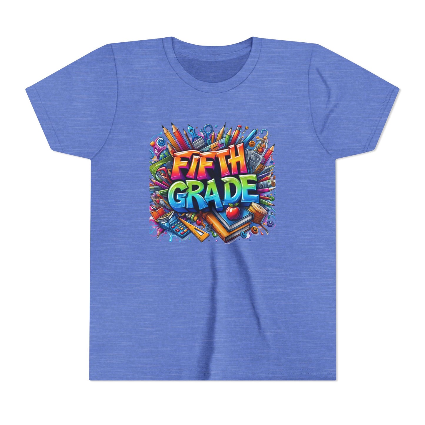 Fifth Grade Kid's Tee - Colorful School Supplies Back to School T-Shirt