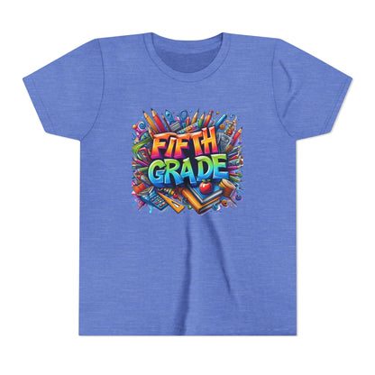 Fifth Grade Kid's Tee - Colorful School Supplies Back to School T-Shirt