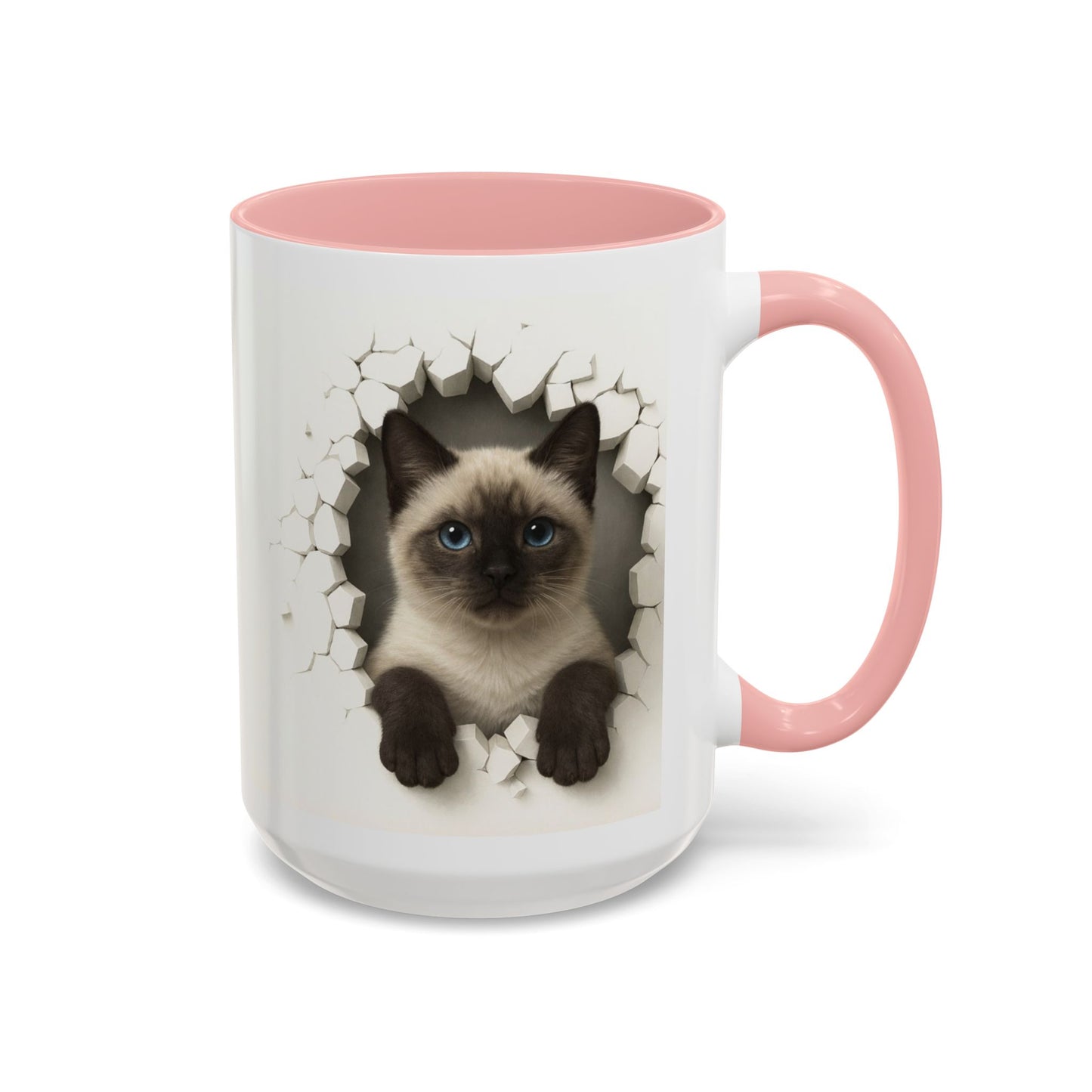 Siamese Cat Peeking Accent Coffee Mug (11/15oz)