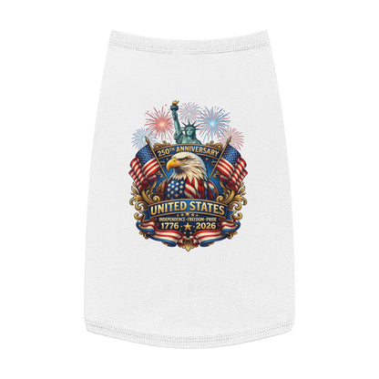 Patriotic Pet Tank — "United States 250th Anniversary 1776–2026" Dog Tank Top