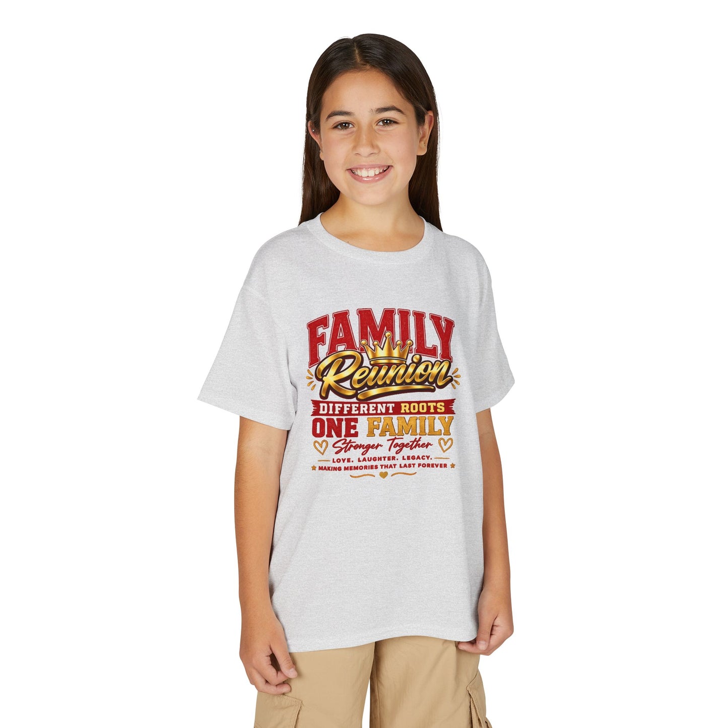Family Reunion Youth T-Shirt — "Different Roots One Family" Kids Reunion Tee