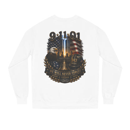 9/11 Remembrance Crewneck Sweatshirt — We Will Never Forget Memorial Tee