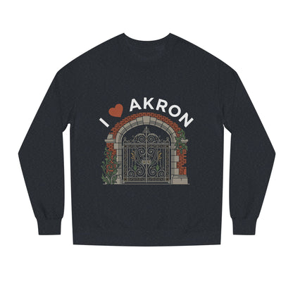 I  Akron Crewneck Sweatshirt — Vintage Gate Illustration, City Pride Pullover