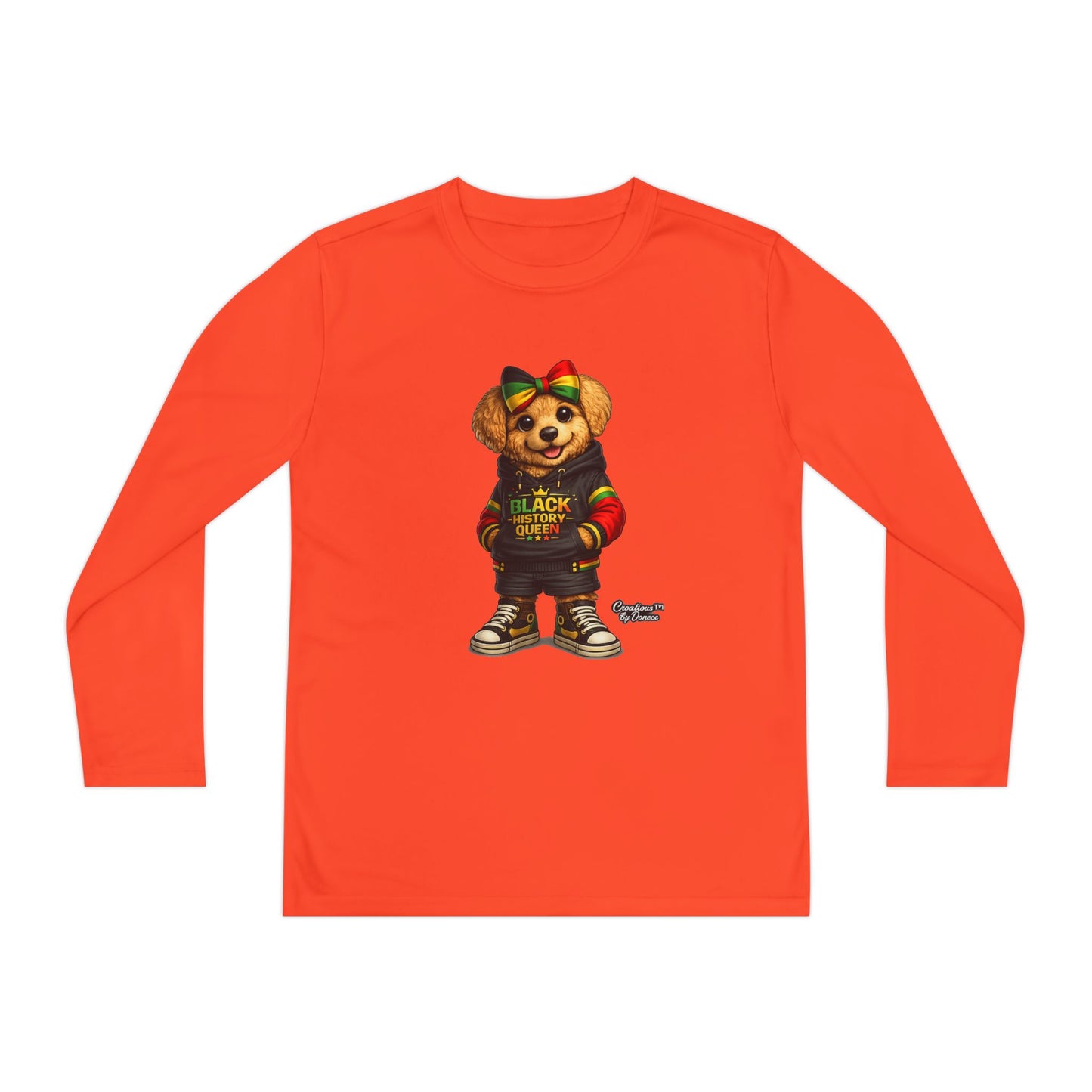 Youth Long Sleeve Tee — Rasta Bear 'Black History' Graphic