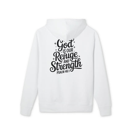Hoodie — "God Is Our Refuge and Strength" Psalm 46:1 Christian Hoodie