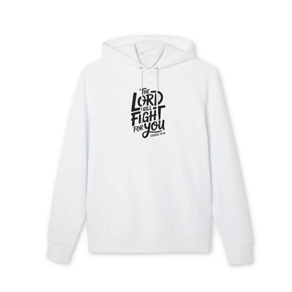 Hoodie — “The Lord Will Fight For You” Faith Quote Pullover