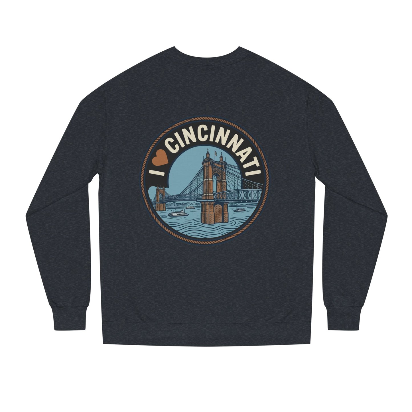 Cincinnati Bridge Crewneck Sweatshirt — I  Cincinnati Graphic