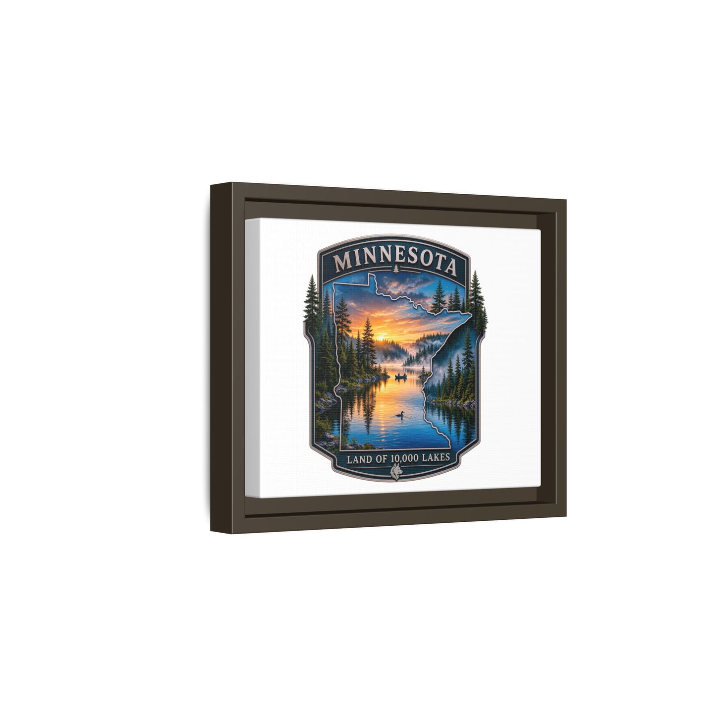 Minnesota Lakes Matte Canvas Print (Framed) — 'Land of 10,000 Lakes' Scenic Wall Art