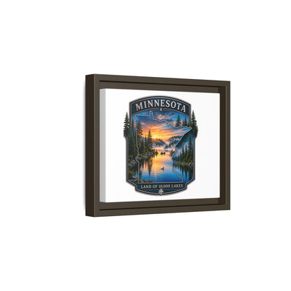 Minnesota Lakes Matte Canvas Print (Framed) — 'Land of 10,000 Lakes' Scenic Wall Art