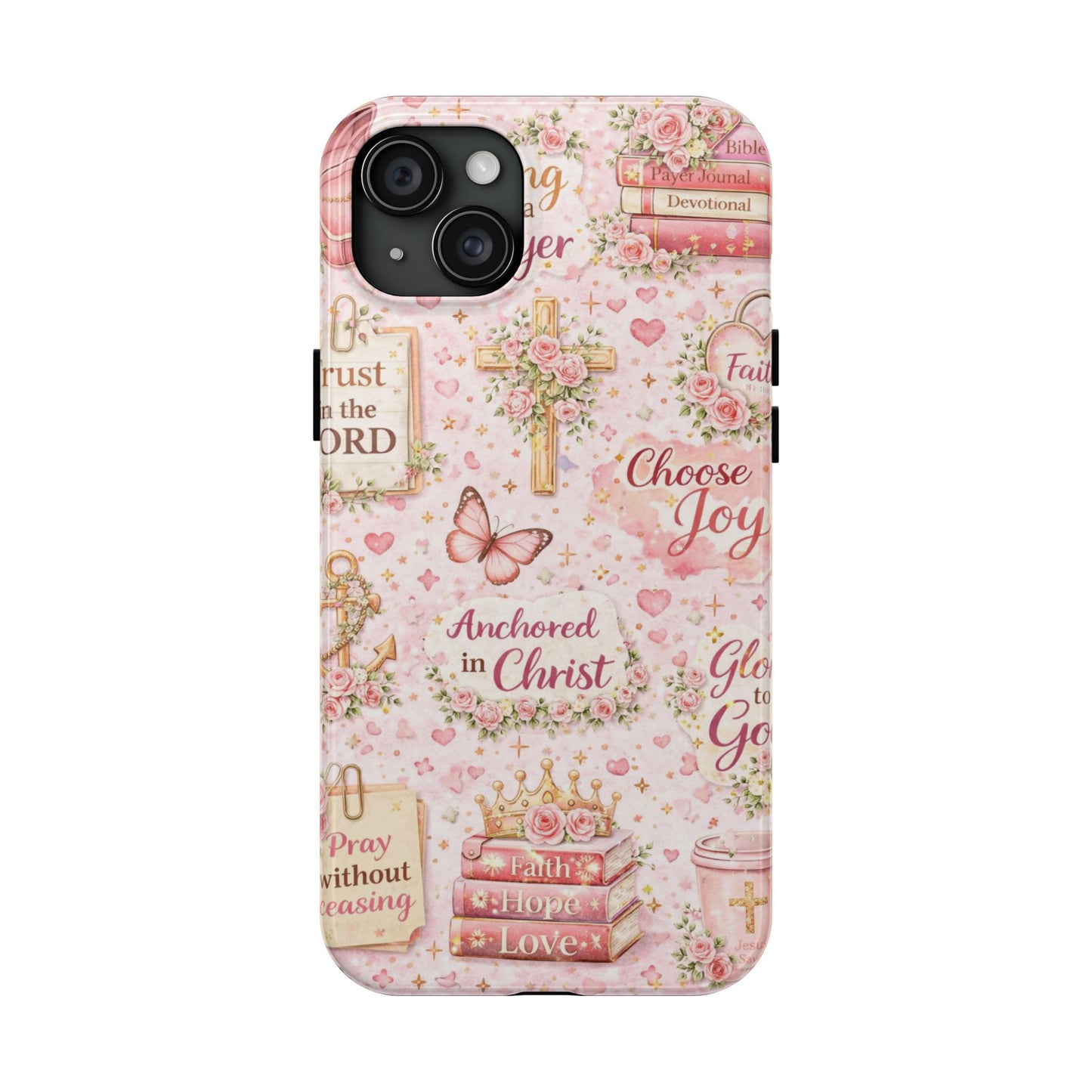 Anchored In Christ Phone Case | Christian floral iPhone Case