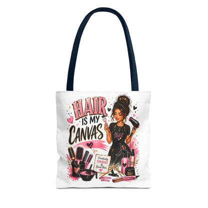 Hair Is My Canvas Tote Bag — Stylist Makeup Artist Cosmetic Accessories Tote