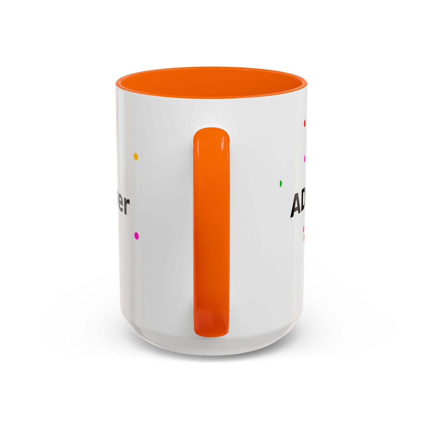 Accent Coffee Mug - "Coffee Is My Superpower" Funny Colorful Polka Dot Ceramic Mug (11/15oz)