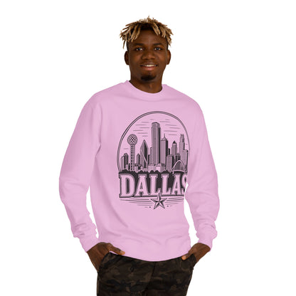 Dallas Skyline Crewneck Sweatshirt — Retro Cityscape Graphic