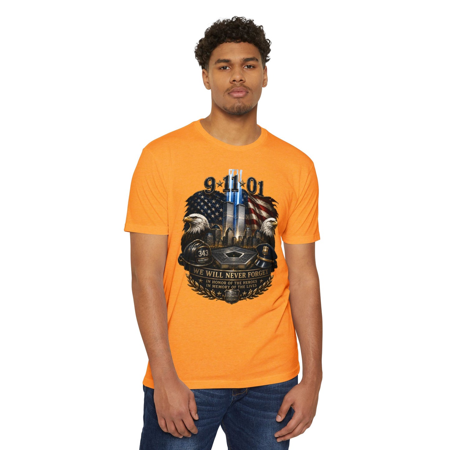 9/11 We Will Never Forget Memorial T-Shirt