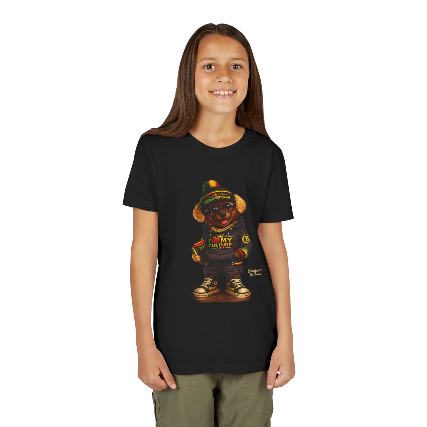 Youth Tee — 'Respect My Culture' Urban Dog Character Graphic