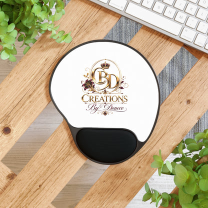 Creations By Donece Logo Mouse Pad with Wrist Rest — Ergonomic Branded Mousepad