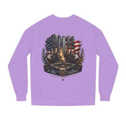 9/11 Memorial Crewneck Sweatshirt — We Will Never Forget Tribute