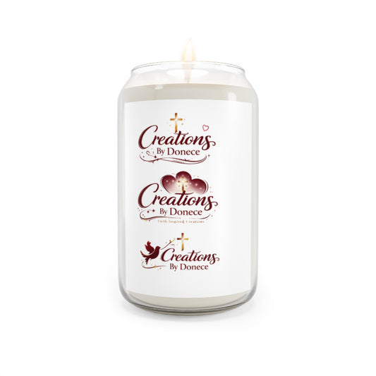 Scented Soy Candle 13.75oz — Creations By Donece (Long-Lasting Aromatherapy Jar)