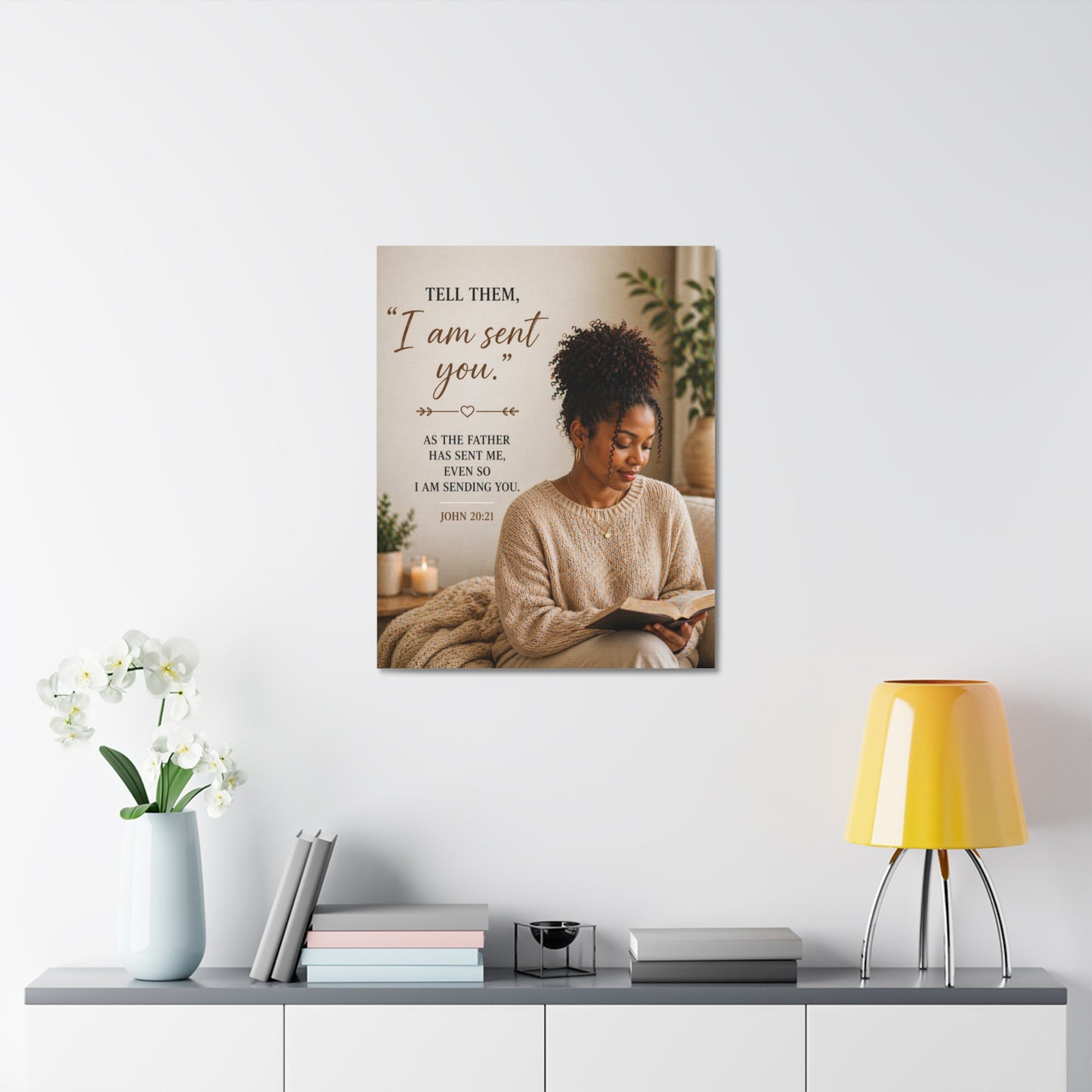 Canvas Wall Art — "I Am Sent You" John 20:21 Inspirational Christian Prayer Decor