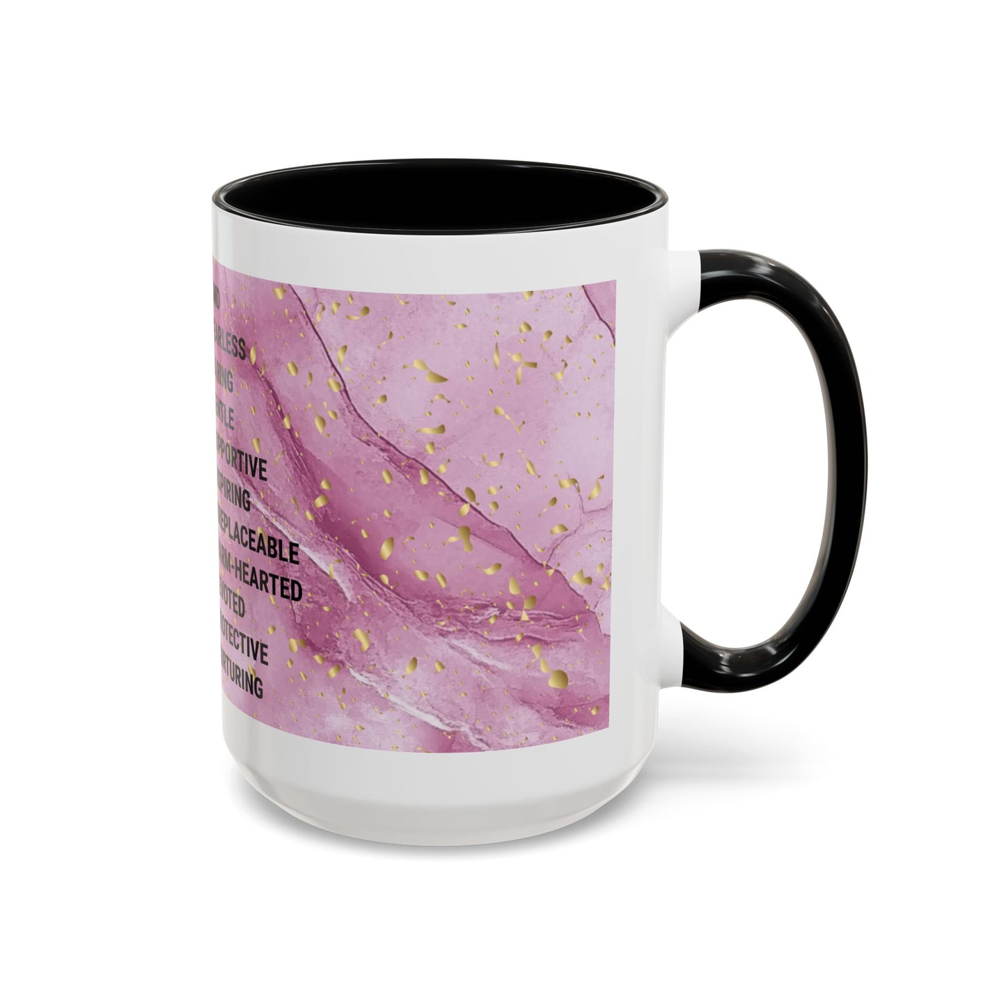 Mom Definition Accent Coffee Mug – Inspirational Pink Marble Mother’s Day Gift (11/15oz)