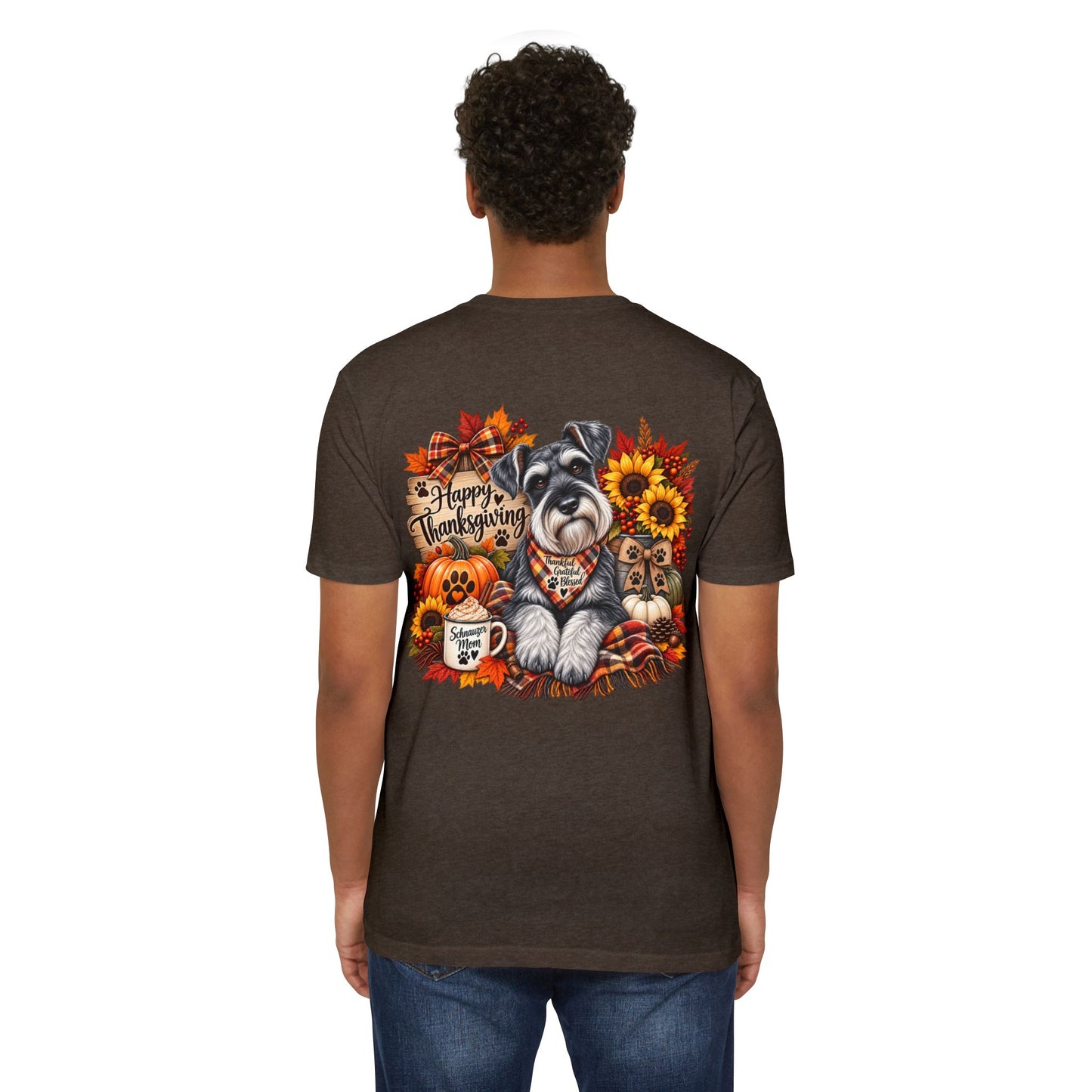 Thanksgiving Schnauzer T-Shirt — Happy Thanksgiving Fall Dog Tee