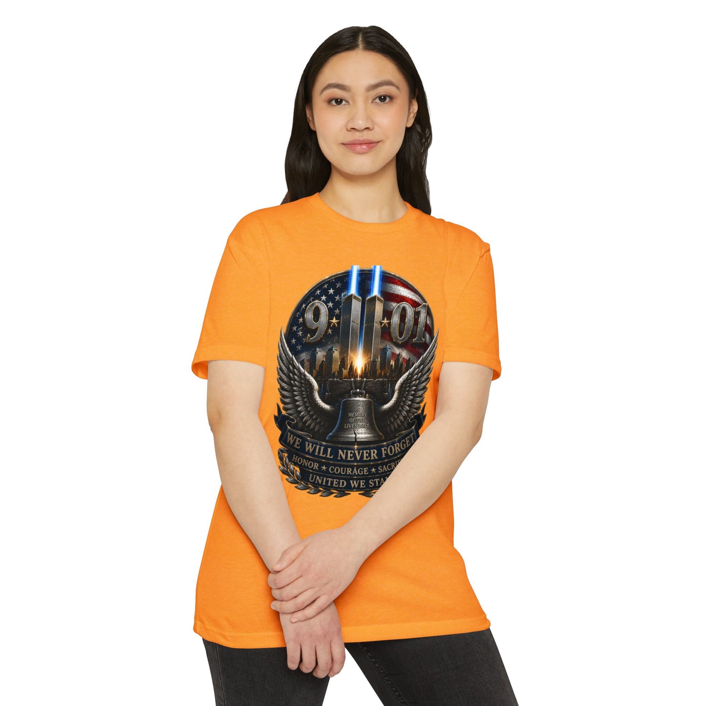 9/11 Never Forget Memorial T-Shirt — Twin Towers Tribute Tee