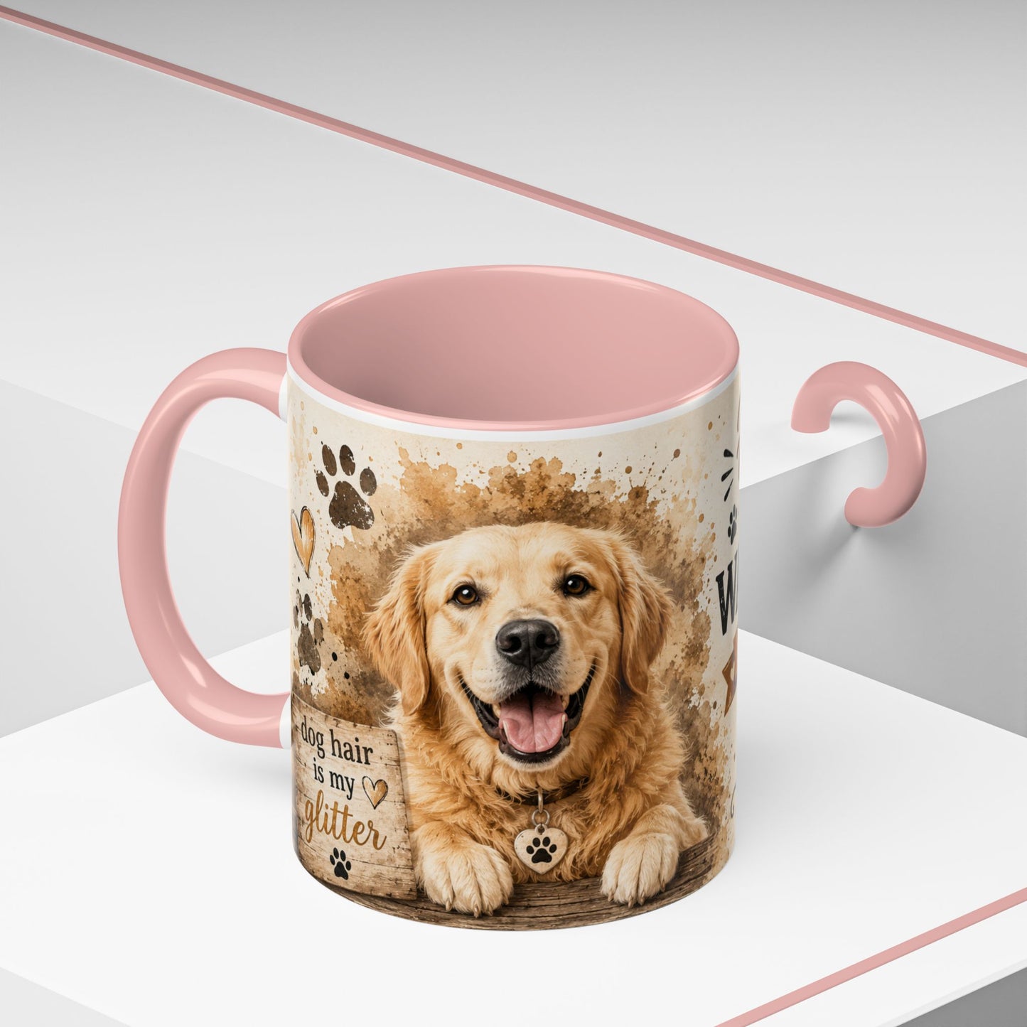 Dog Lover Coffee Mug — "Happiness is a Wet Nose, Wagging Tail" Accent Mug