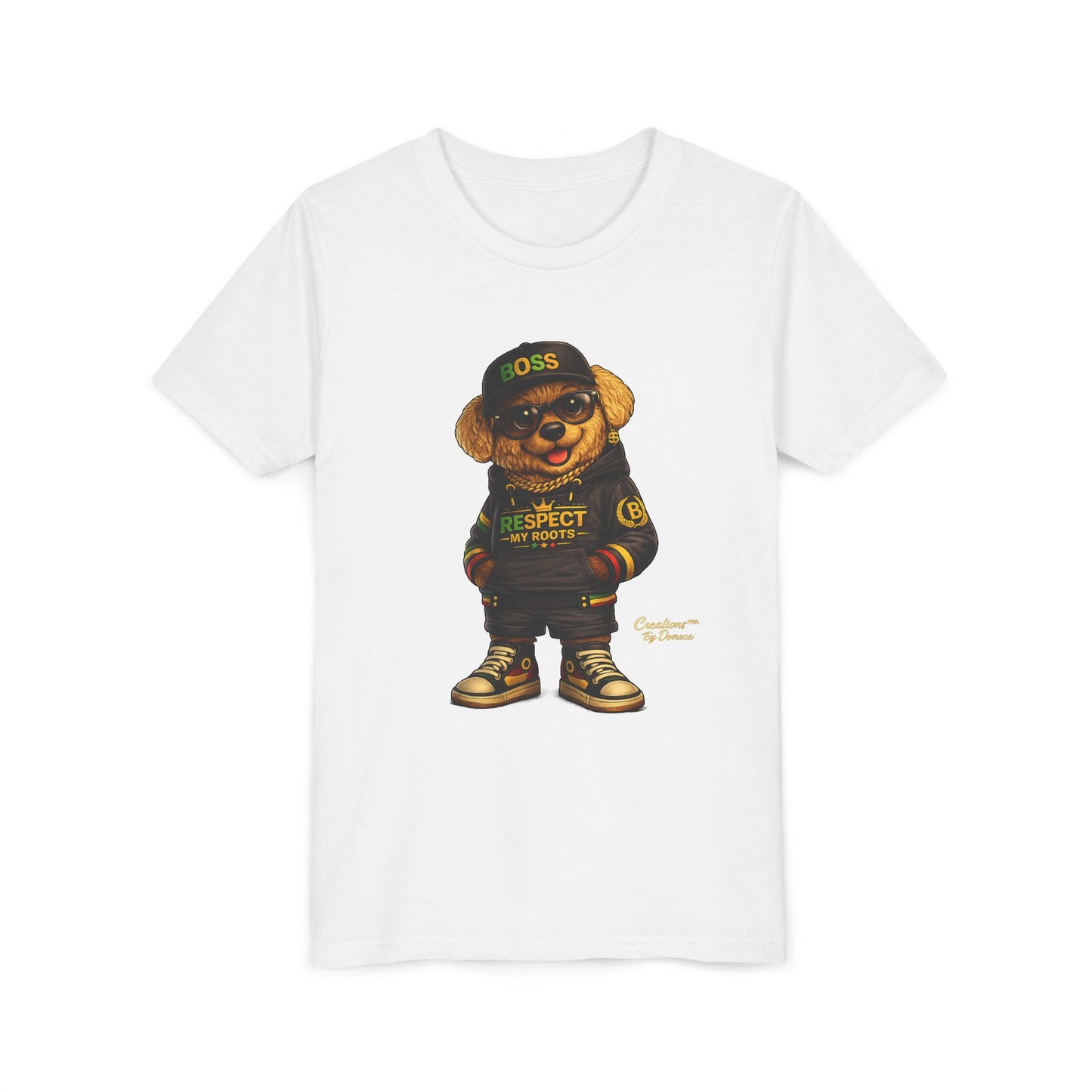 Kids Graphic Tee - 'Respect the Hustle' Teddy Bear Streetwear
