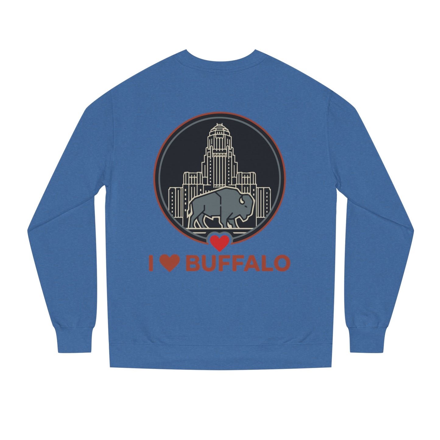 I  Buffalo Sweatshirt — Buffalo Skyline & Bison Graphic Crewneck