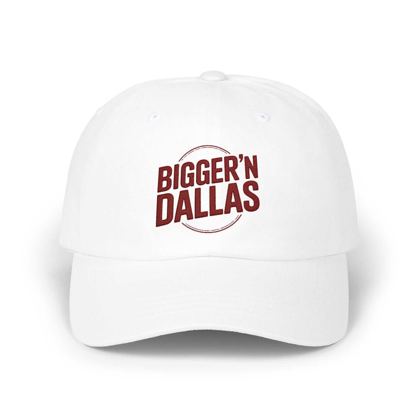 Bigger'n Dallas Dad Cap — Retro Vintage Text Embroidered Baseball Hat