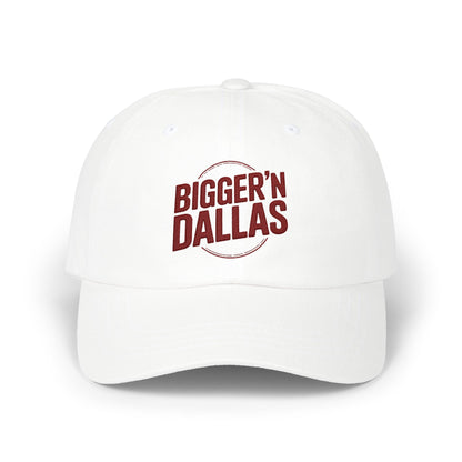 Bigger'n Dallas Dad Cap — Retro Vintage Text Embroidered Baseball Hat
