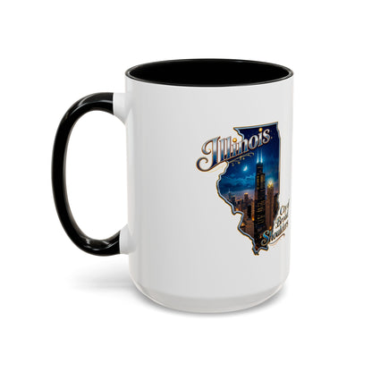 Illinois Skyline Accent Coffee Mug – City of Broad Shoulders Chicago Design (11/15oz)