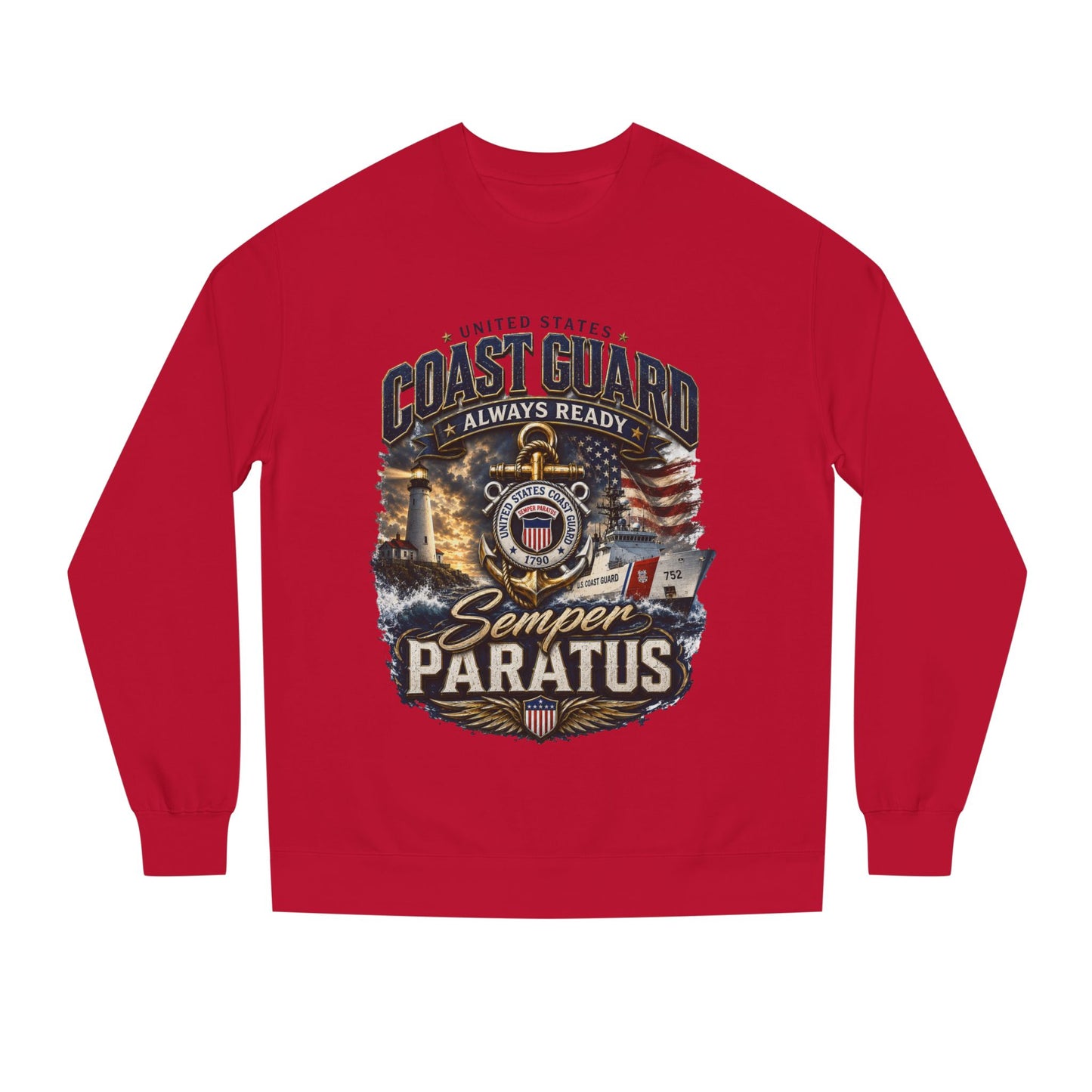 Coast Guard Semper Paratus Sweatshirt — USCG Always Ready Veteran Crewneck