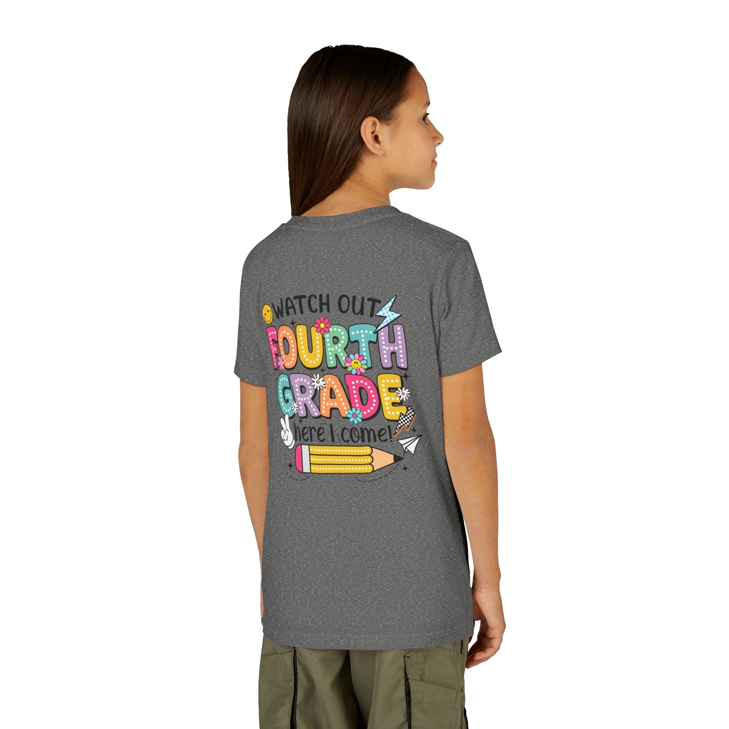Watch Out Fourth Grade Here I Come Youth T‑Shirt — Back to School Kids Tee