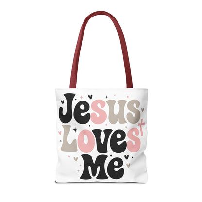 Jesus Loves Me Tote Bag - Faith-Inspired Christian Scripture Canvas Tote
