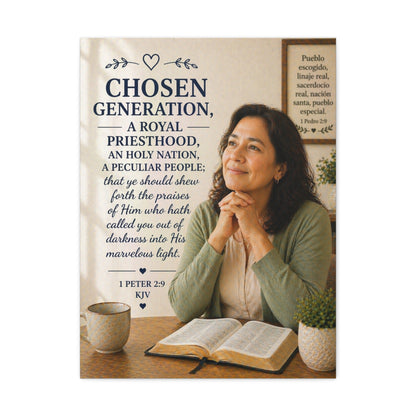 Chosen Generation Canvas Wall Art — 1 Peter 2:9 Inspirational Bible Verse Stretched Canvas