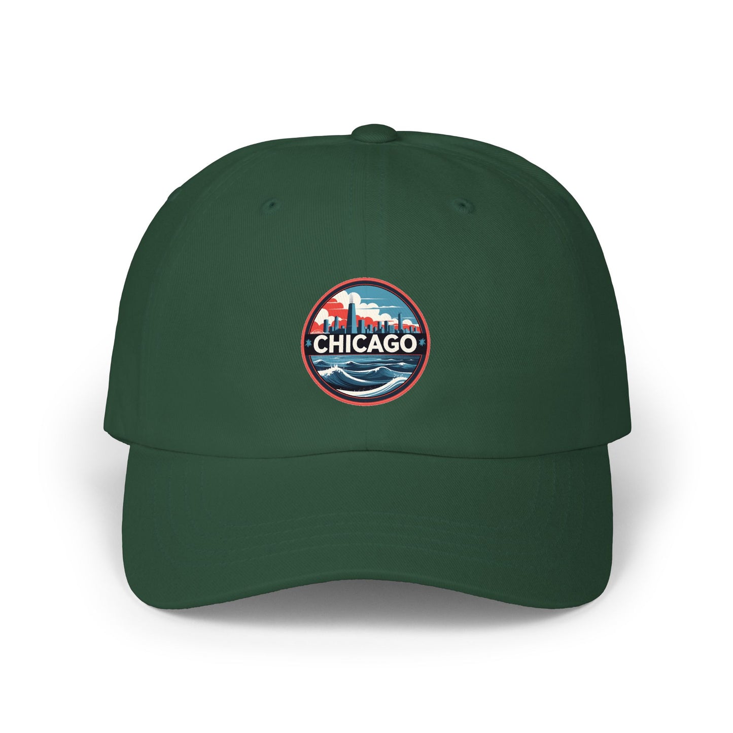 Chicago Patch Dad Cap – Vintage Skyline Embroidered Baseball Hat