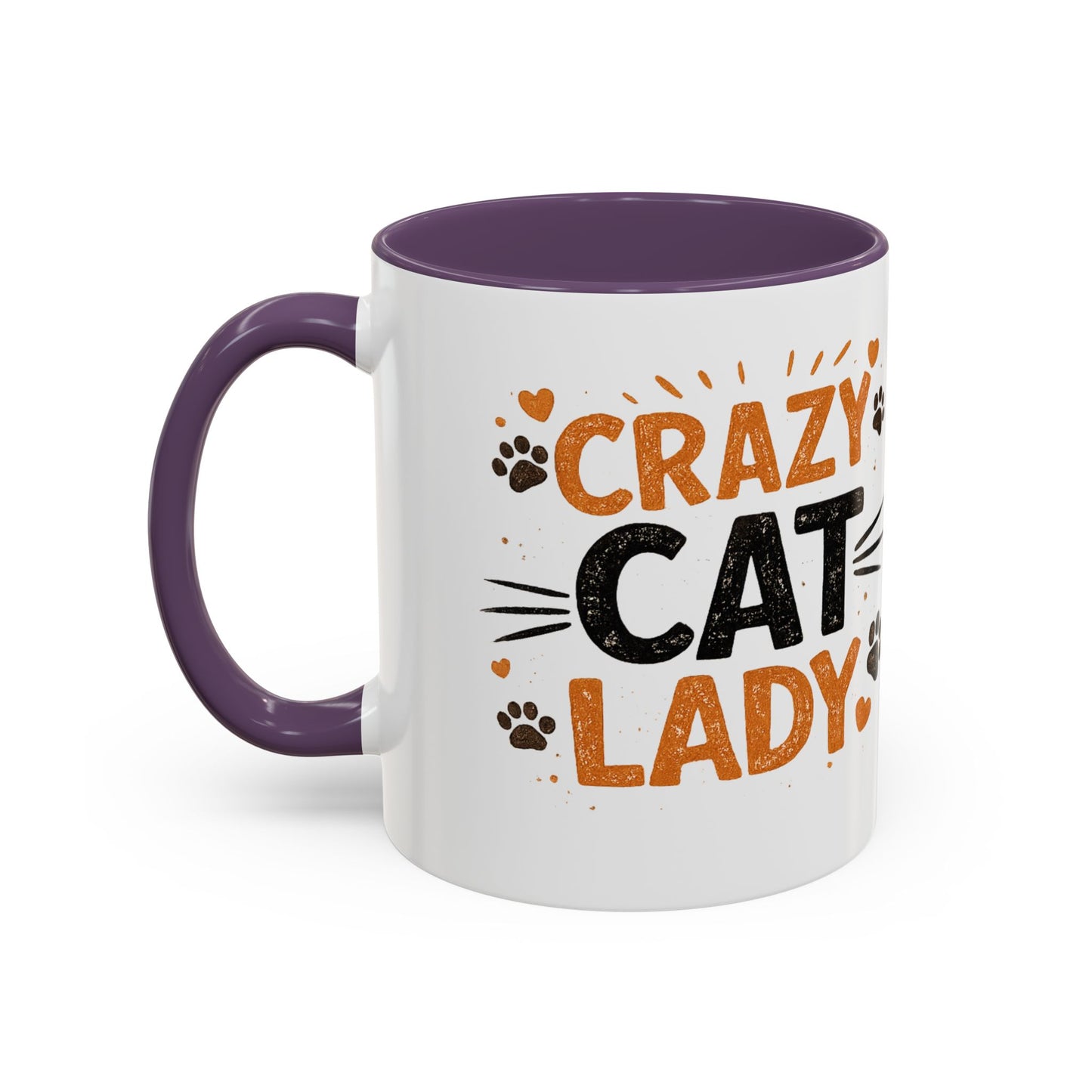 Cat Mug — "Crazy Cat Lady" Cute Kitten Accent Coffee Mug (11/15 oz)