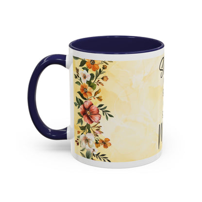 She Is Mom Floral Accent Coffee Mug — 'She is Peace, She is Home' Mother's Day Gift