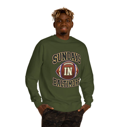 Sundays in Baltimore Football Sweatshirt — Game Day Crewneck for Ravens Fans