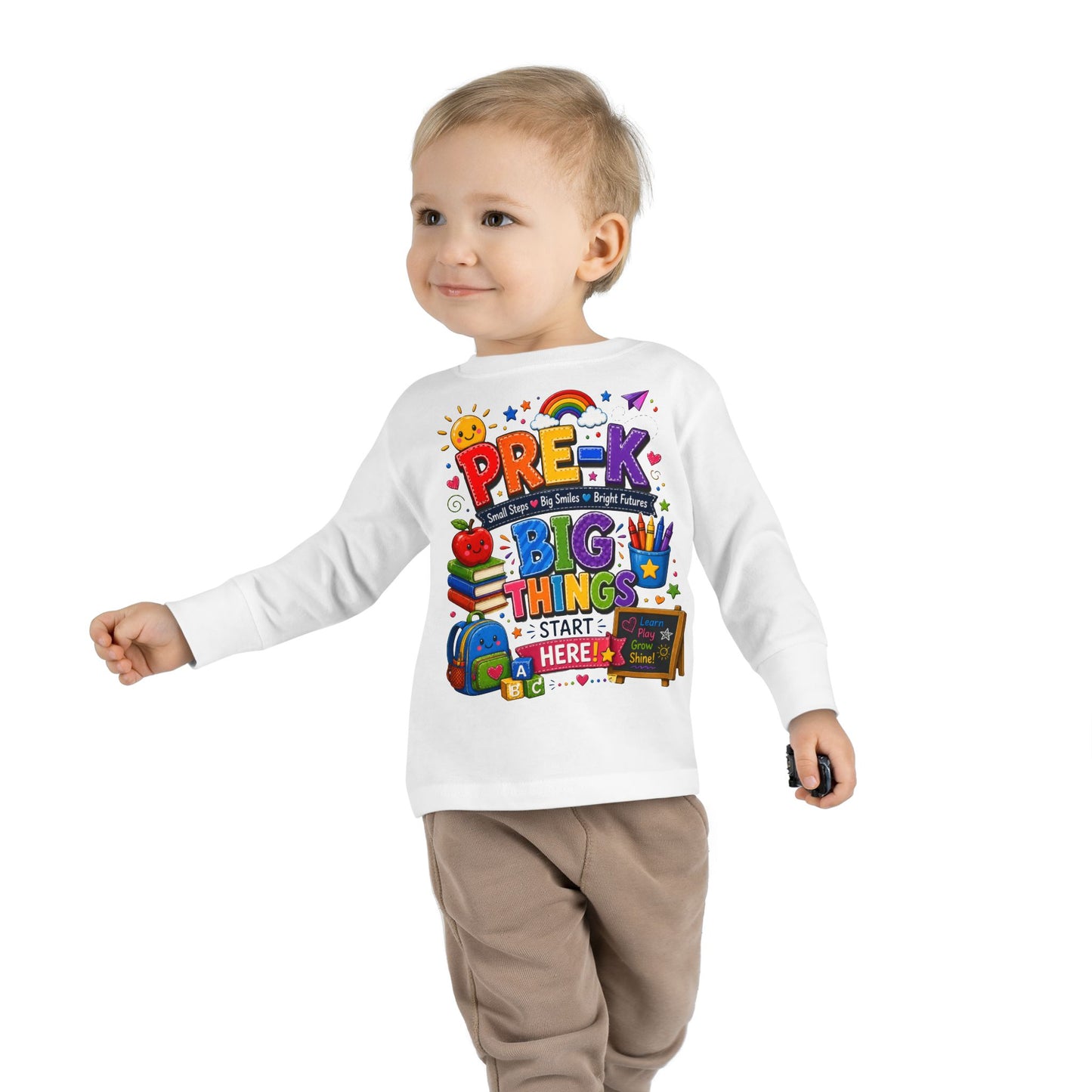 Pre-K Big Things Start Here Toddler Long Sleeve Tee