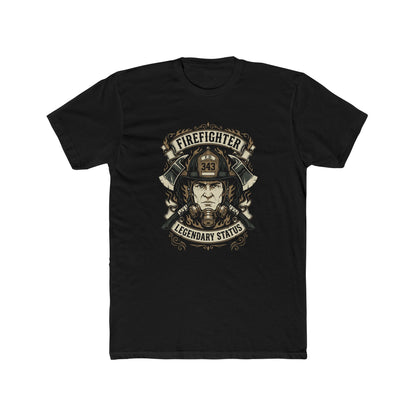 Firefighter Legendary Status T-Shirt — Vintage Fireman Helmet Graphic
