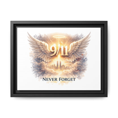 9/11 Memorial Matte Canvas Print — "Never Forget" Framed Wall Art
