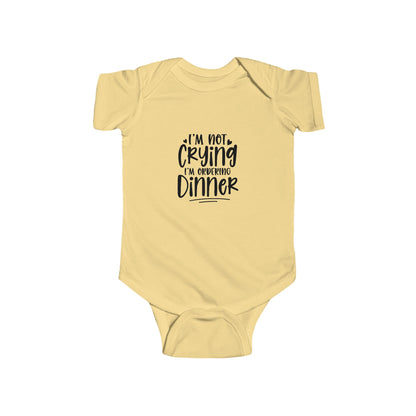 Baby Bodysuit – “I’m Not Crying I’m Ordering Dinner” Funny Infant Onesie