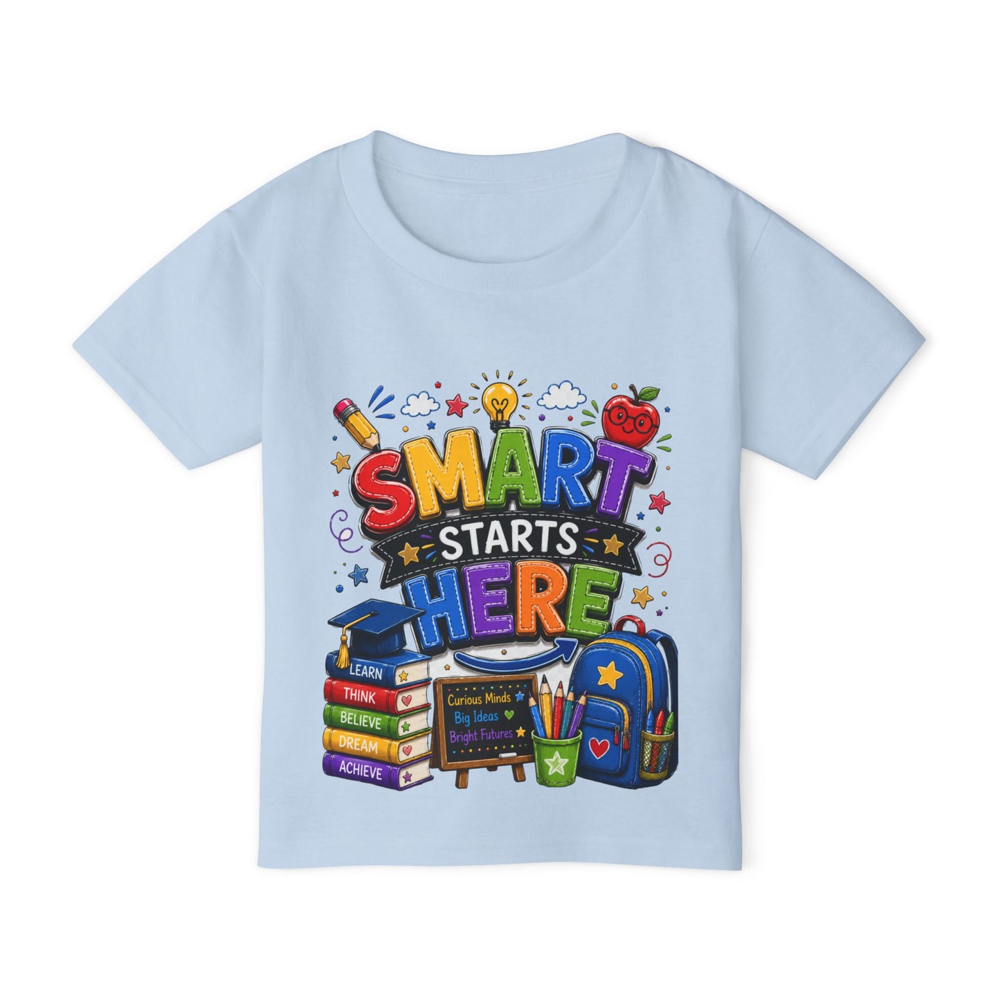 Toddler T-Shirt - "Smart Starts Here" Back-to-School Schoolhouse Design
