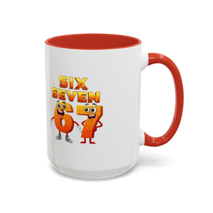 Six Seven Cartoon Number Coffee Mug - Fun Math Teacher Gift (11/15oz)