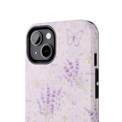 Faith Grace Blessed Phone Case | Christian Floral iPhone Case